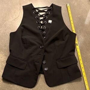Boston proper Black Lace-Up Vest